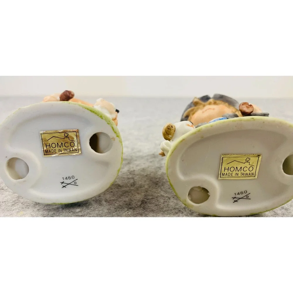 HOMCO Hobo‎ Boy & Girl Porcelain Figurines #1460 Set of 2 VINTAGE